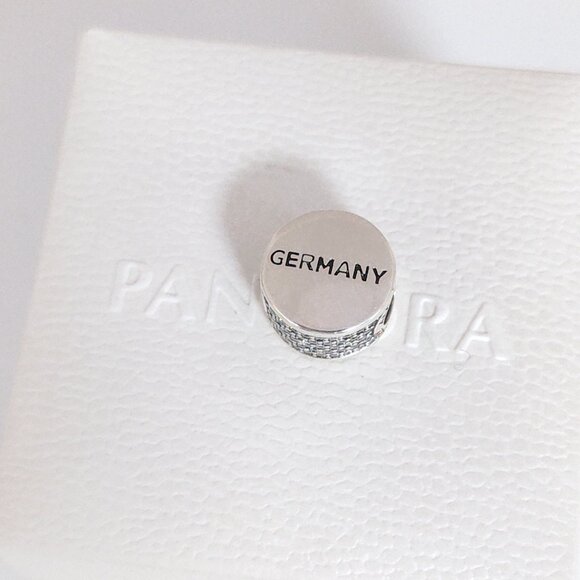 Pandora Germany Flag Charm Bead Travel Vacation S925 Silver with box - Picture 2 of 8